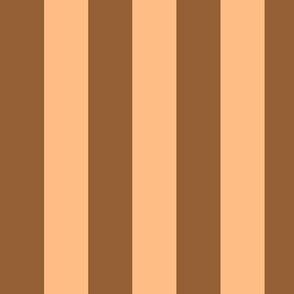 Large Vertical Awning Stripe Pattern - Cinnamon Spice and Orange Sherbet