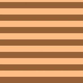 Horizontal Awning Stripe Pattern - Cinnamon Spice and Orange Sherbet