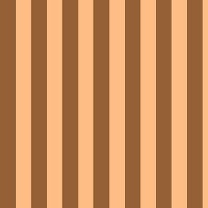Vertical Awning Stripe Pattern - Cinnamon Spice and Orange Sherbet