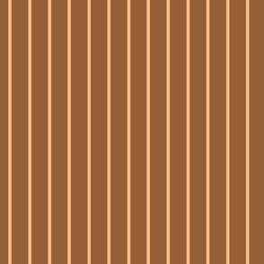 Vertical Pin Stripe Pattern - Cinnamon Spice and Orange Sherbet