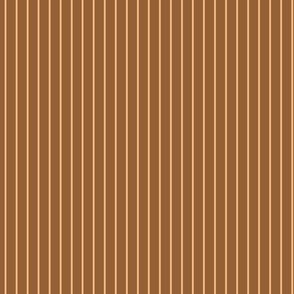 Small Vertical Pin Stripe Pattern - Cinnamon Spice and Orange Sherbet