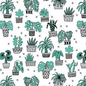 SMALL houseplants fabric