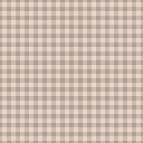 Small Gingham Pattern - Pink Champagne and Grey Sandstone