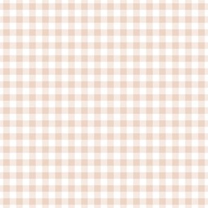 Small Gingham Pattern - Pink Champagne and White