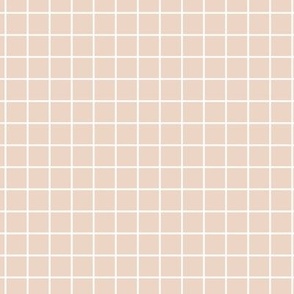 Grid Pattern - Pink Champagne and White