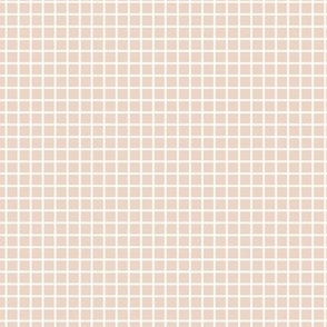 Small Grid Pattern - Pink Champagne and White