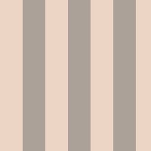 Large Vertical Awning Stripe Pattern - Pink Champagne and Grey Sandstone