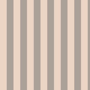 Vertical Awning Stripe Pattern - Pink Champagne and Grey Sandstone