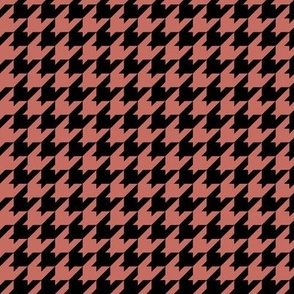 Houndstooth Pattern - Terracotta and Black