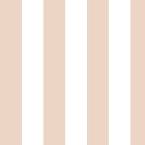 Large Vertical Awning Stripe Pattern - Pink Champagne and White