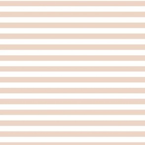 Horizontal Bengal Stripe Pattern - Pink Champagne and White