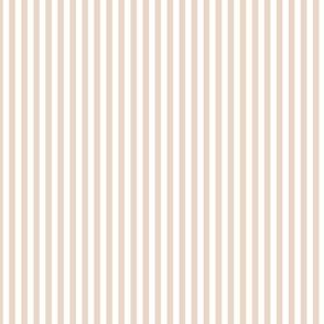 Small Vertical Bengal Stripe Pattern - Pink Champagne and White