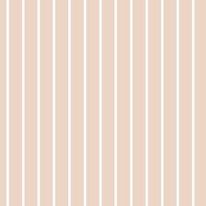 Vertical Pin Stripe Pattern - Pink Champagne and White