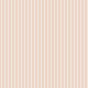 Small Vertical Pin Stripe Pattern - Pink Champagne and White