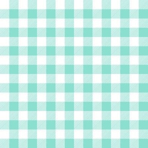 1/2" Buffalo Plaid - Bright Seafoam (8BDFCF)