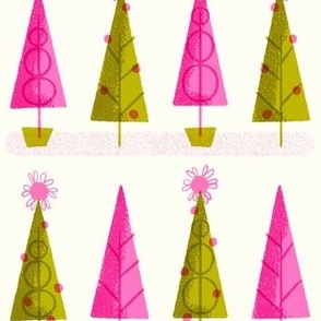 Christmas trees ~ Pink and Green