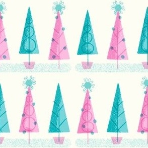 Christmas trees ~ Pink and Blue (smaller scale)