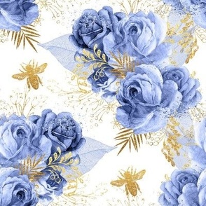 Golden Bees Floral Contact Paper