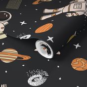 MEDIUM space astronaut fabric - kids space design wallpaper