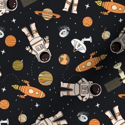 MEDIUM space astronaut fabric - kids space design wallpaper