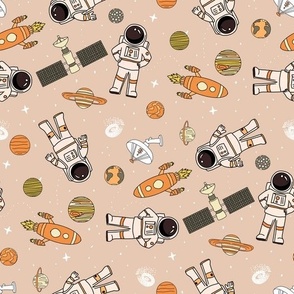 MEDIUM  space astronaut fabric - kids space design wallpaper