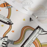 SMALL space fabric - rocket fabric kids space wallpaper