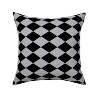 Large Harlequin Check in Dark Gray