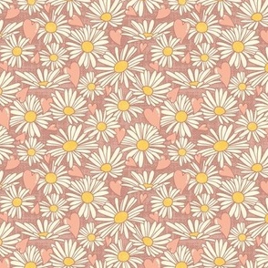 Daisy Love on Vintage Pink (Small Scale)