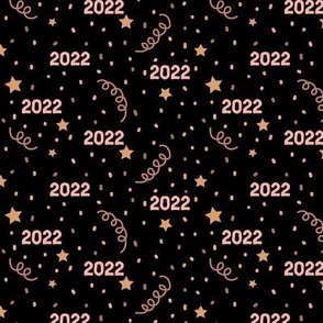 Happy New Year 2022 on black