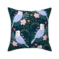 Budgie Romance  in navy