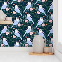 Budgie Romance  in navy