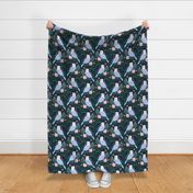Budgie Romance  in navy
