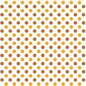 Polka Dots in Brown, Yellow & White Large