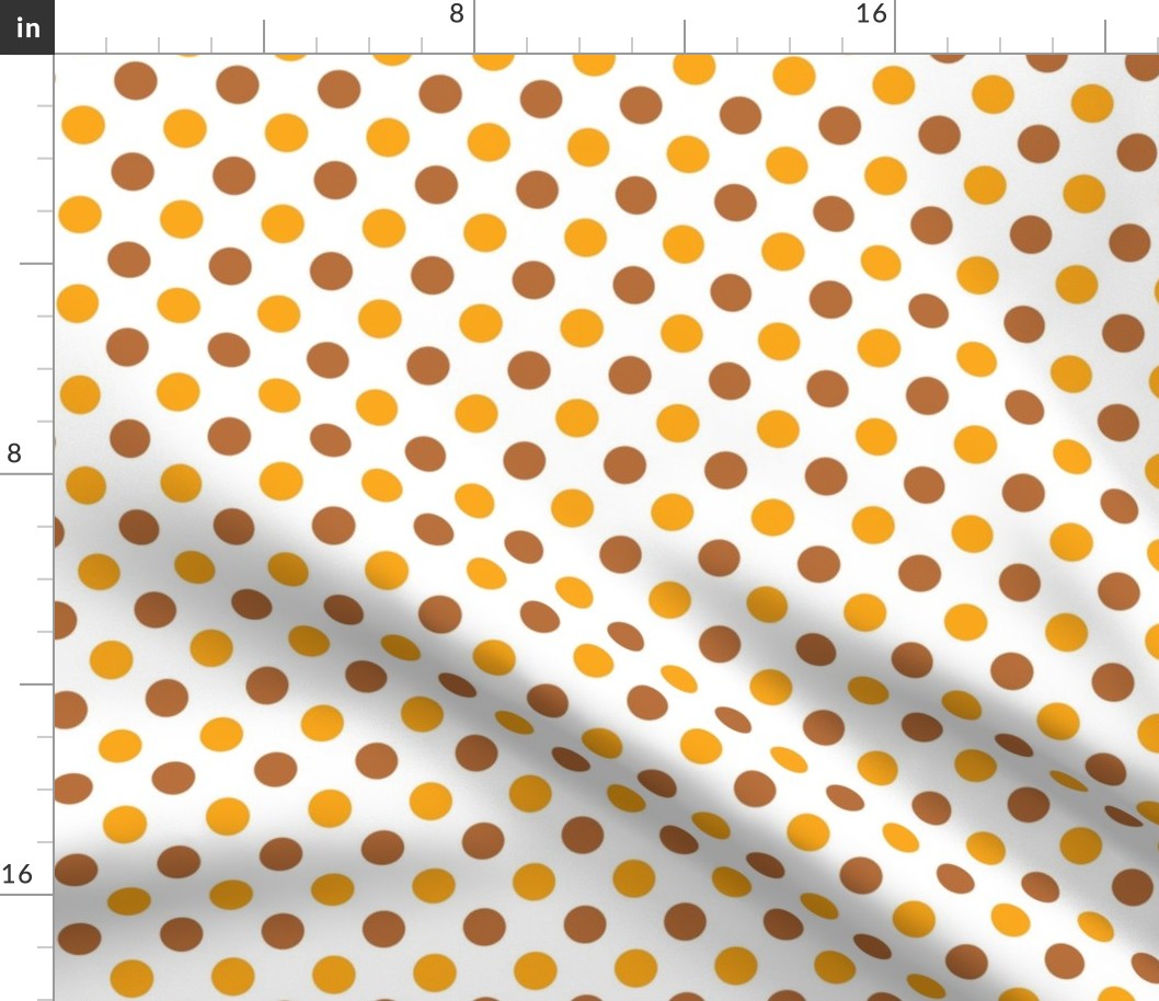 Polka Dots in Brown, Yellow & White Large