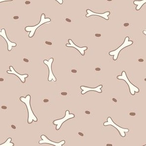 Dog Bone with Dots - 6" in Beige