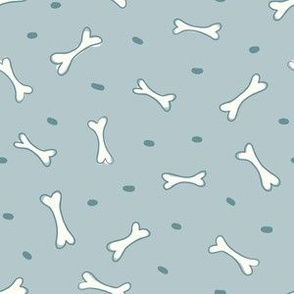 Dog Bone with Dots - 6" in Pale Blue