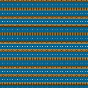 Geometrical Stripes in Blue, Yellow and Brown Small