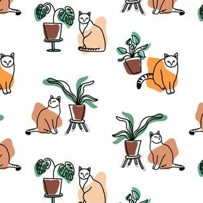 Cats in home garden