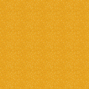 small //scattered hearts on yellow mustard ochre