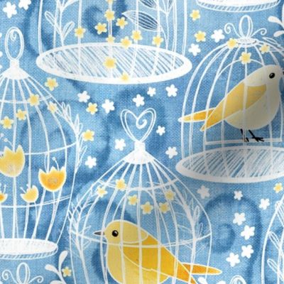 Airy Fairy Cottagecore Canary - sky blue 