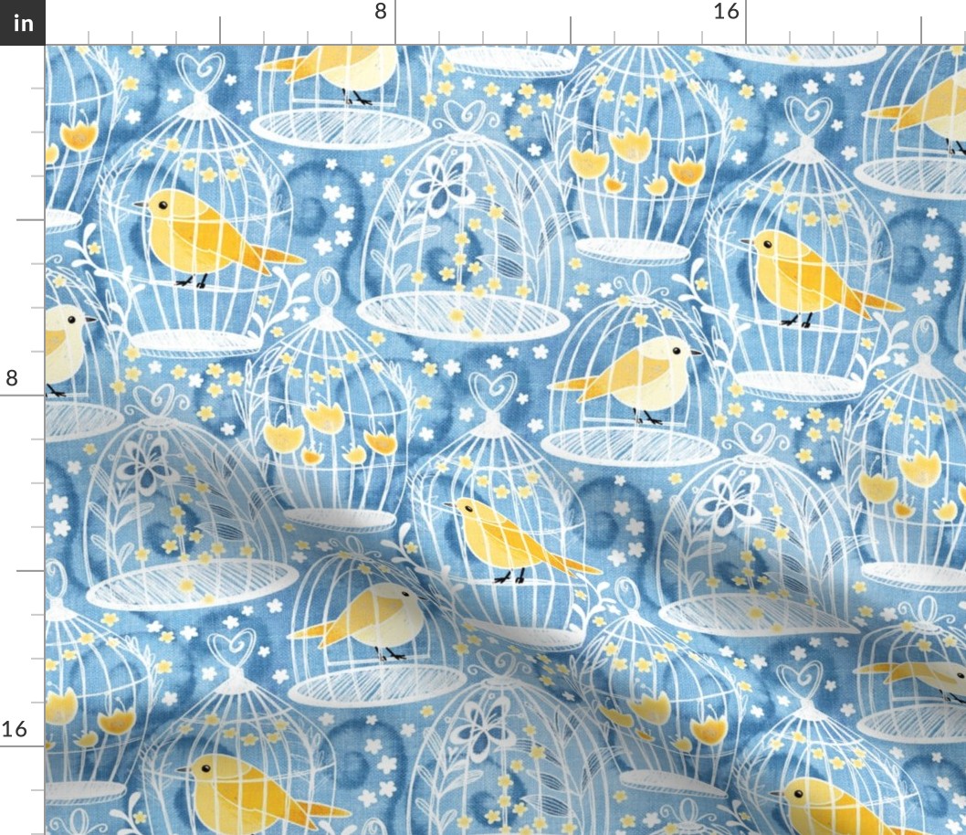 Airy Fairy Cottagecore Canary - sky blue 