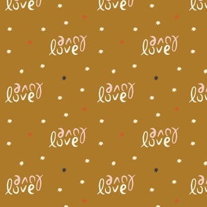 medium // love love sparkles -  gold background