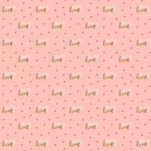 small // love love sparkles -  pink background