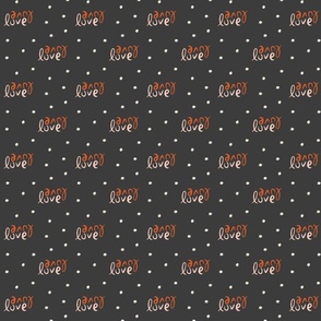 small // love love sparkles -  pink and orange on black