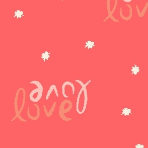 large // love love sparkles - pink and red