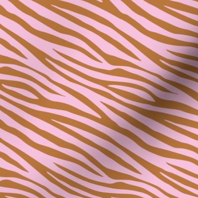 Wild zebra stripes skinny animal print boho minimalist earthy lovers design neutral nursery rust brown on pink