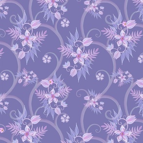 Fantasy Floral Scrolls 24" width