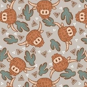 Cactus and hat western pattern Living Room Wallpaper  TenStickers