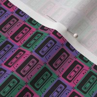 Green, purple and pink mix tapes - Small scale