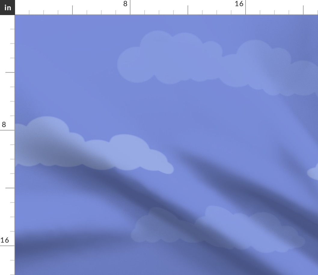 Soft clouds in periwinkle - Medium scale